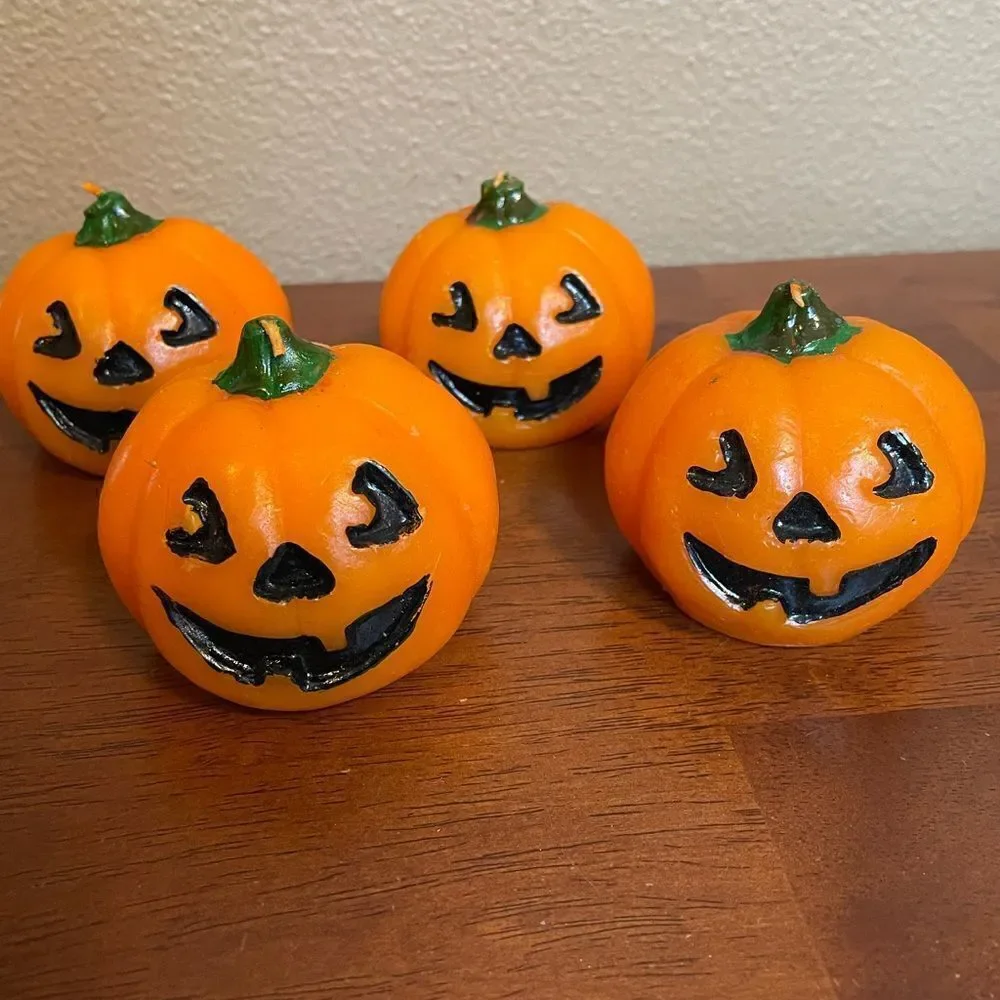 Vintage Hallmark Pumpkin Candles Set of 4